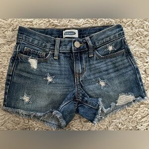 Old Navy Girl’s Blue Denim Star Shorts Size 8 America Fourth of July
